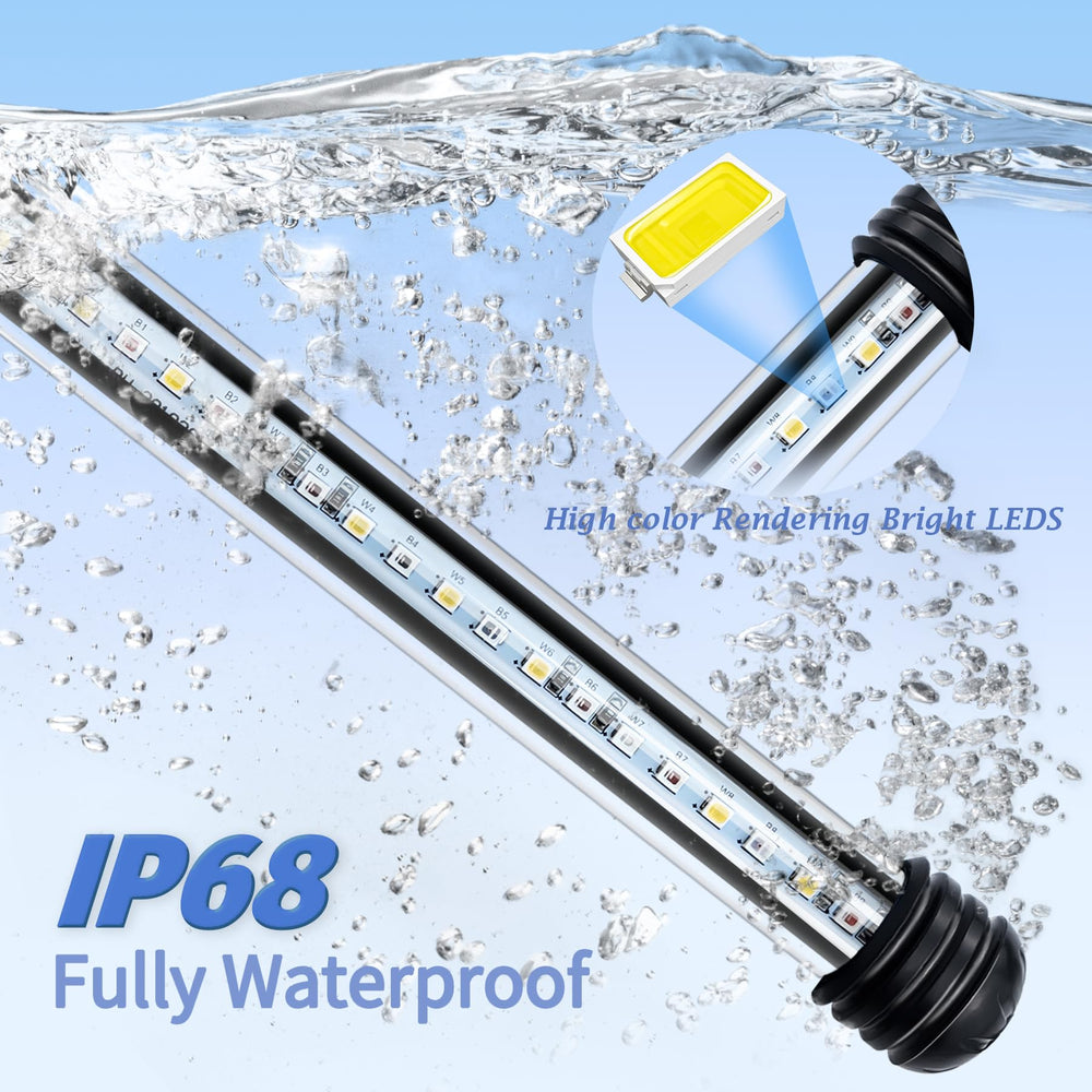 REIRQIE submersible aquarium light with RGB modes for color-rich aquascapes