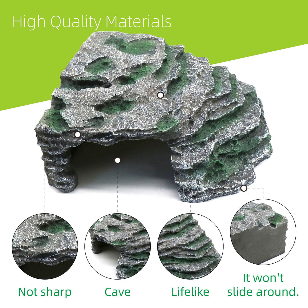 relaqcc Large Reptile Hide shale scape ramp for climbing and exploration