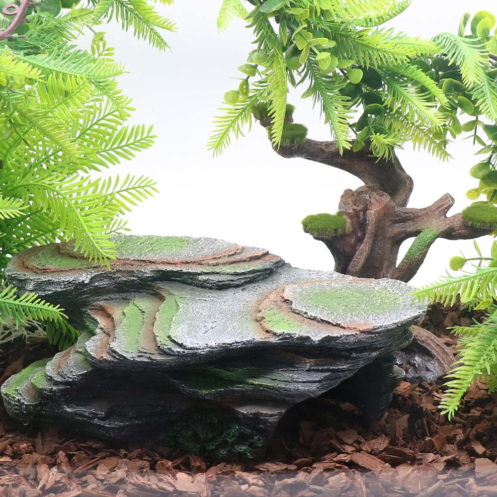 relaqcc Reptile Resting Terrace cave hideout provides a secure retreat for reptiles.