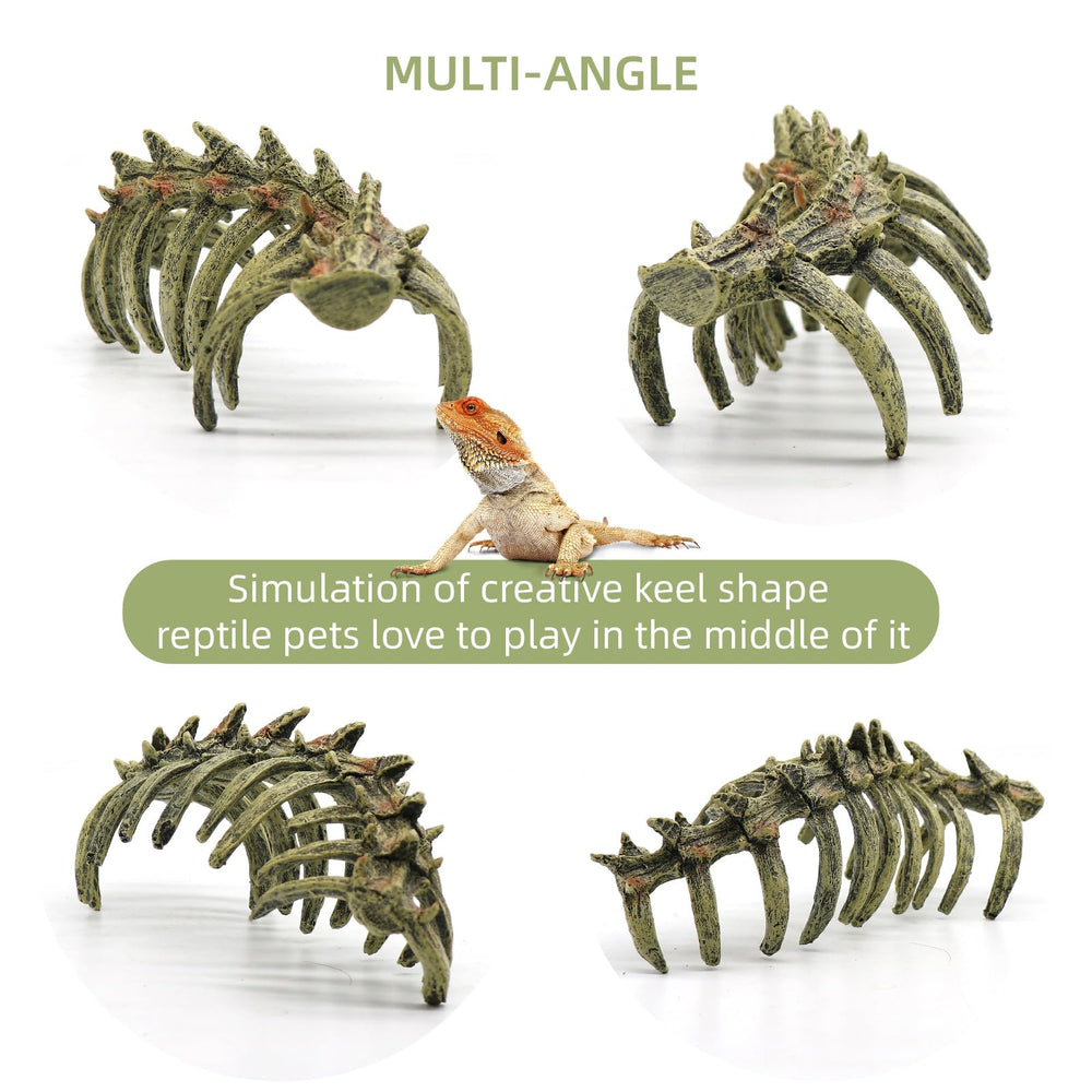 relaqcc skull ornament multi-purpose decor for aquarium or terrarium