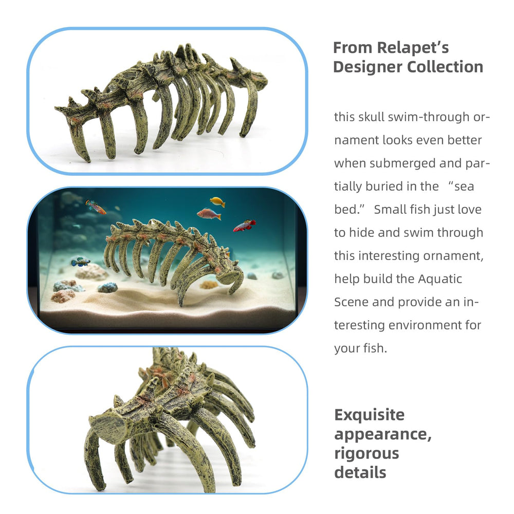relaqcc skull ornament aeration holes support water flow and pet health