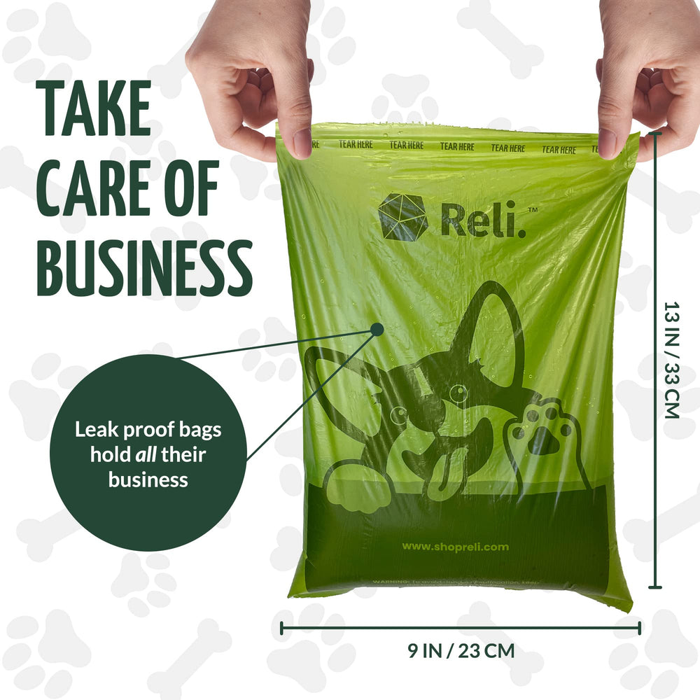 Reli bolsas oxibiodegradables sin aroma para desechos de mascotas.