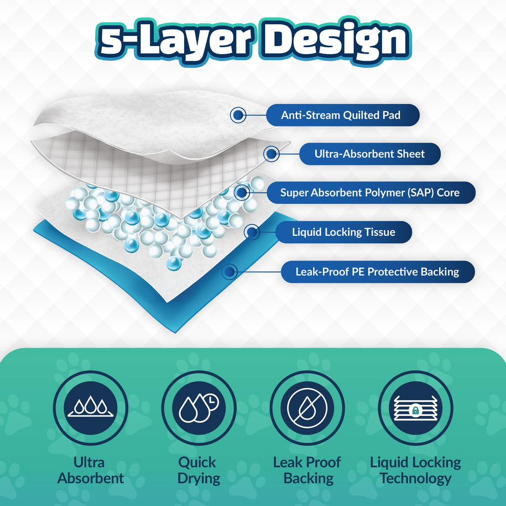 Reli dog pee pad leak-proof border helps protect floors during training.