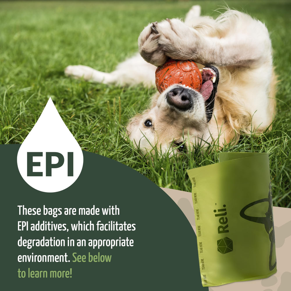 Reli dog-walk use shows hands-free cleanup and responsible pet ownership.