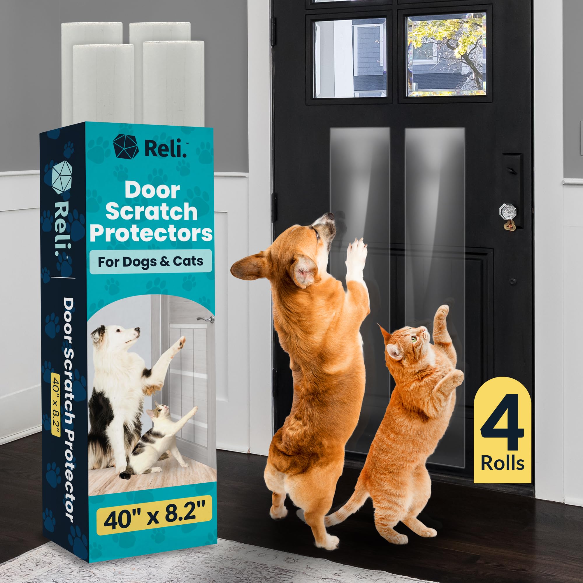 Reli door-scratch-protector 40x8 shields doors from pet claws and scuffs.