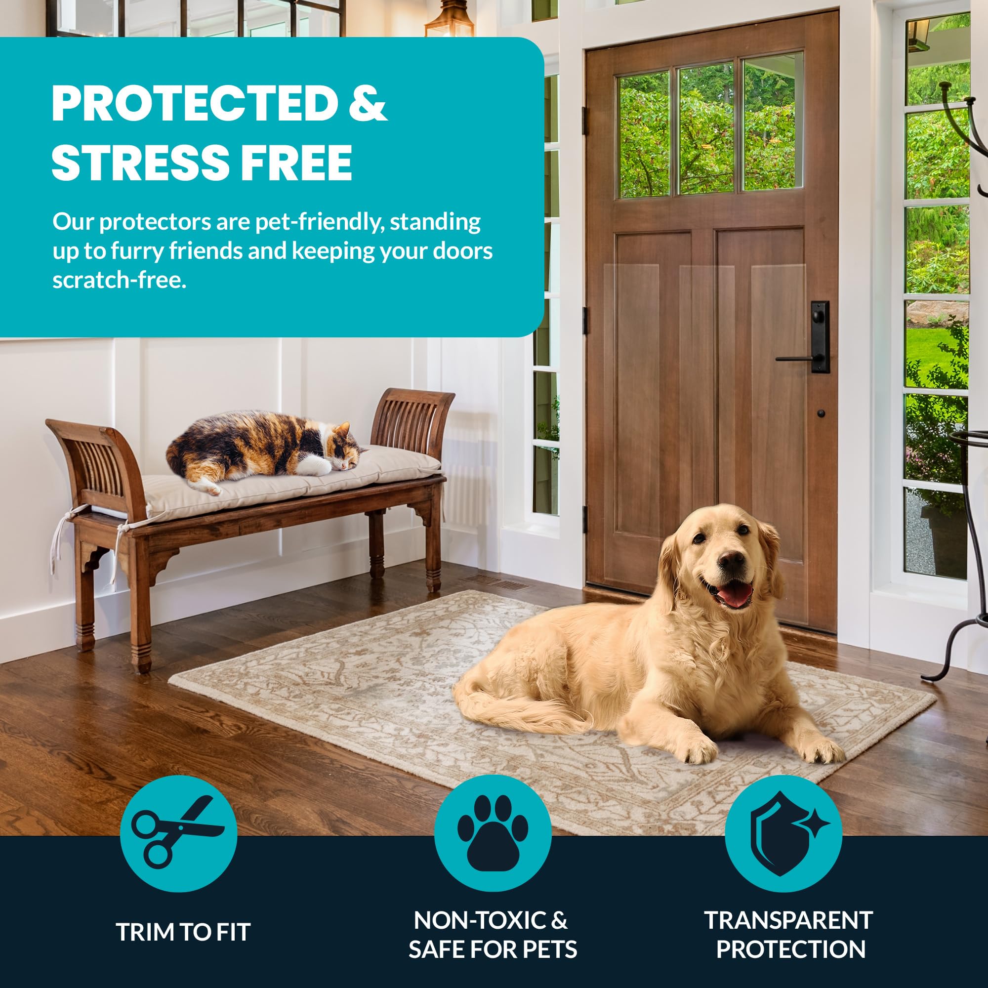 Reli easy-install-door-protector 40x8 applies quickly with no tools.