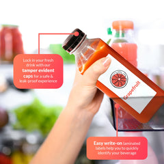 Reli 16oz square bottle with tamper-evident cap for security