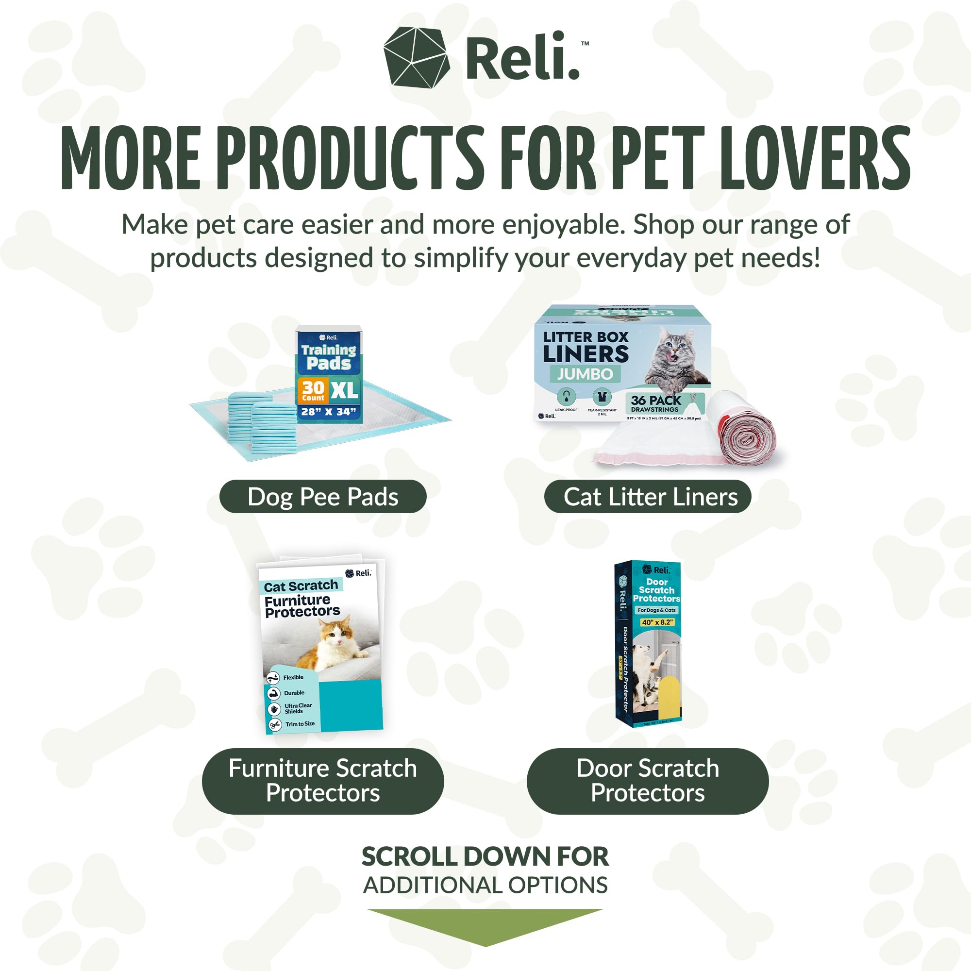 Reli tear-here perforations enable fast, one-handed bag dispensing.