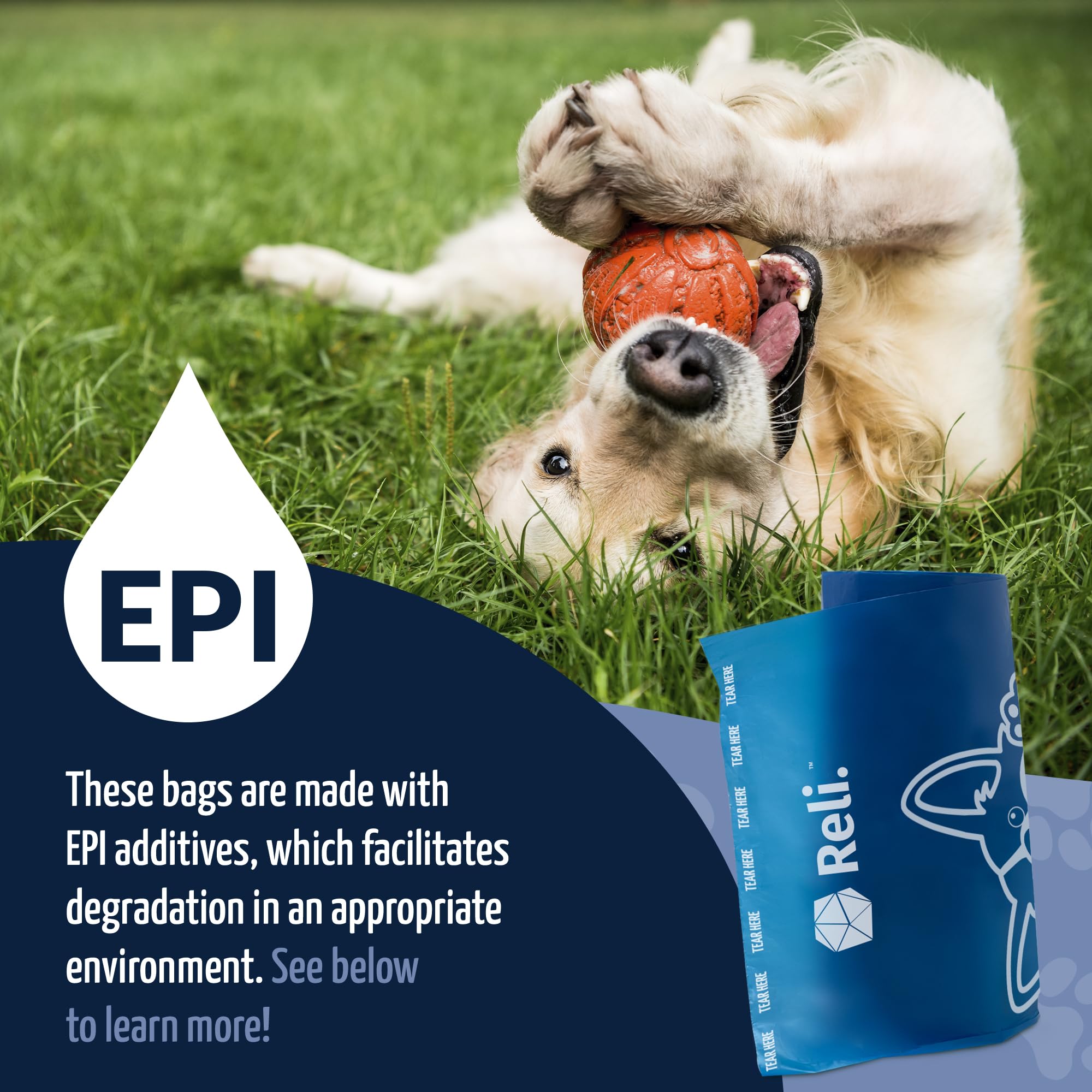 Reli two leash-clip holders included with bags for quick access