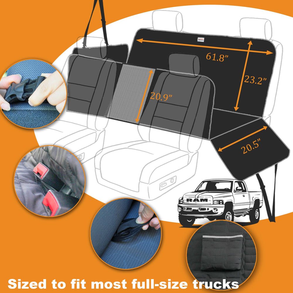 Reliadura Dog Hammock non-slip backing keeps the cover in place during bumpy rides.