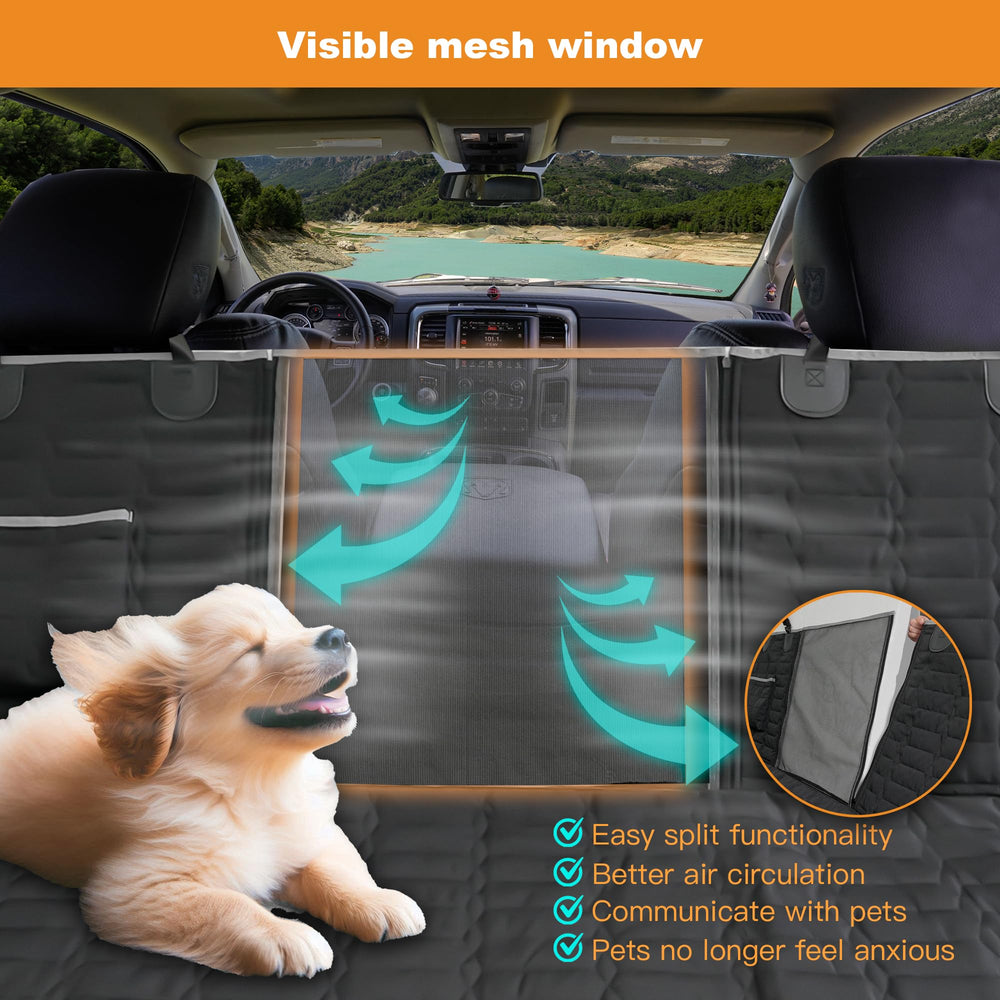 Reliadura Dog Hammock storage bag holds leashes and toys for trips.