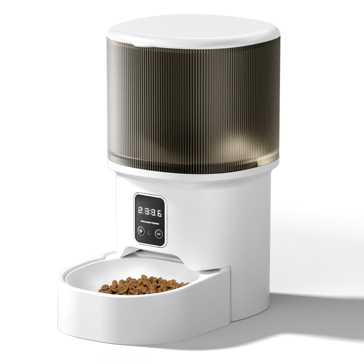 Relihom automatic cat feeder front view showing accessible feeding area for timed meals