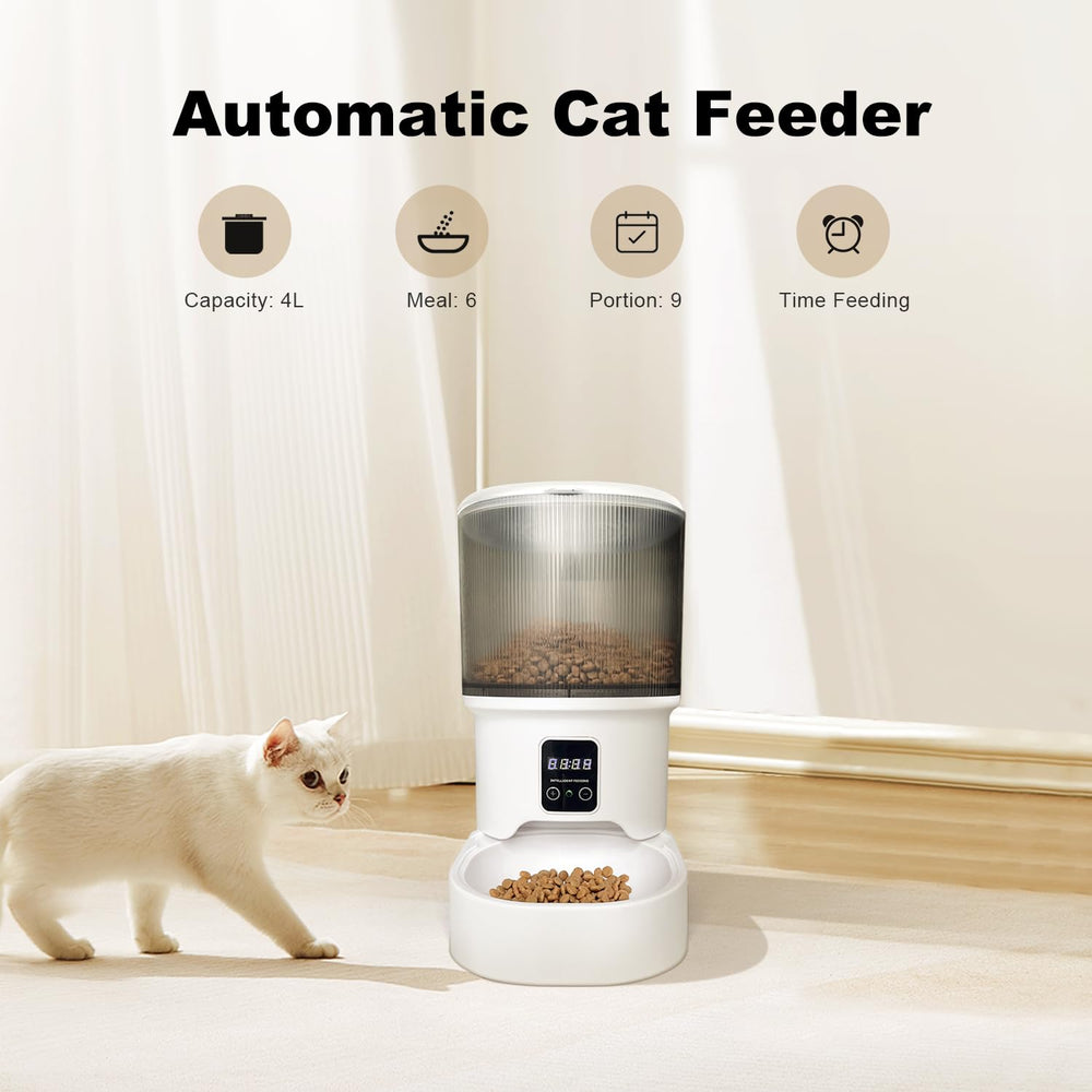 Relihom automatic cat feeder portion-control close-up shows precise portions for cats.
