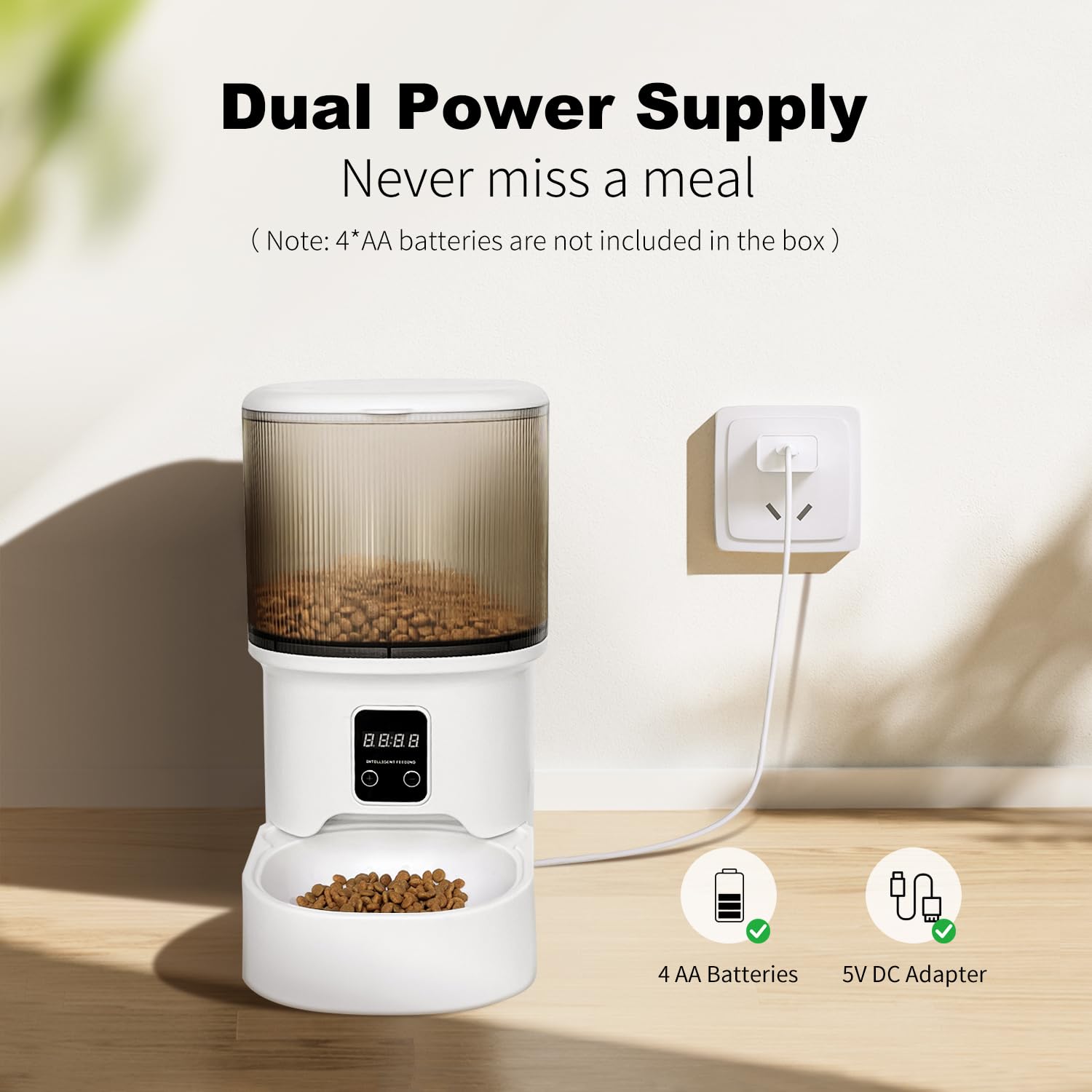 Relihom cat feeder timer programming interface displaying meal scheduling options