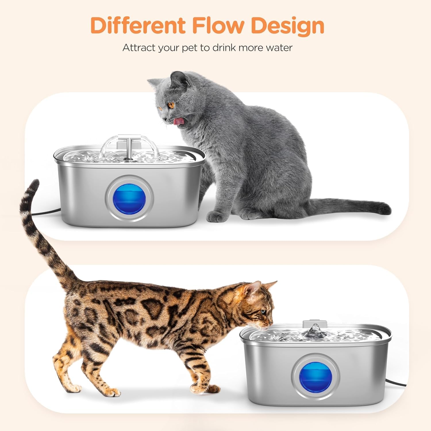 Rellaty 108oz capacity cat fountain ensures days of hydration
