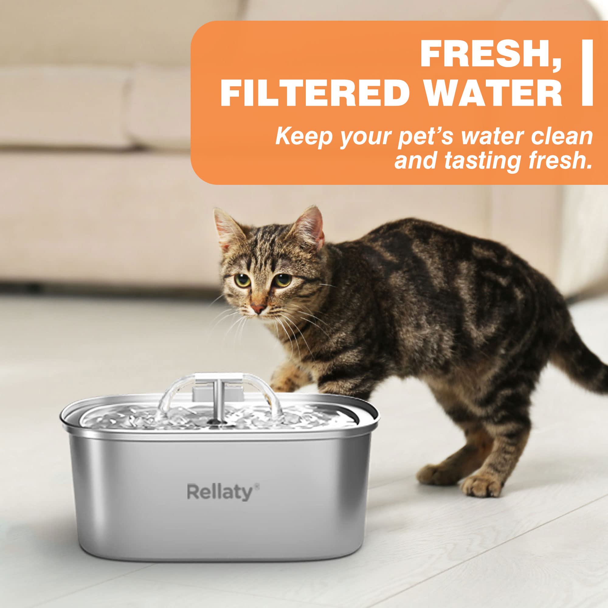 Rellaty 24/7 customer service supports fountain replacement questions.