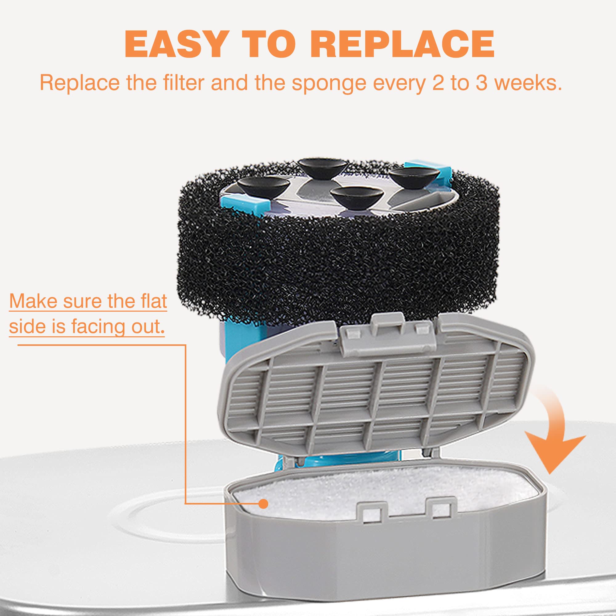 Rellaty fountain on kitchen counter demonstrates compact, space-saving design.