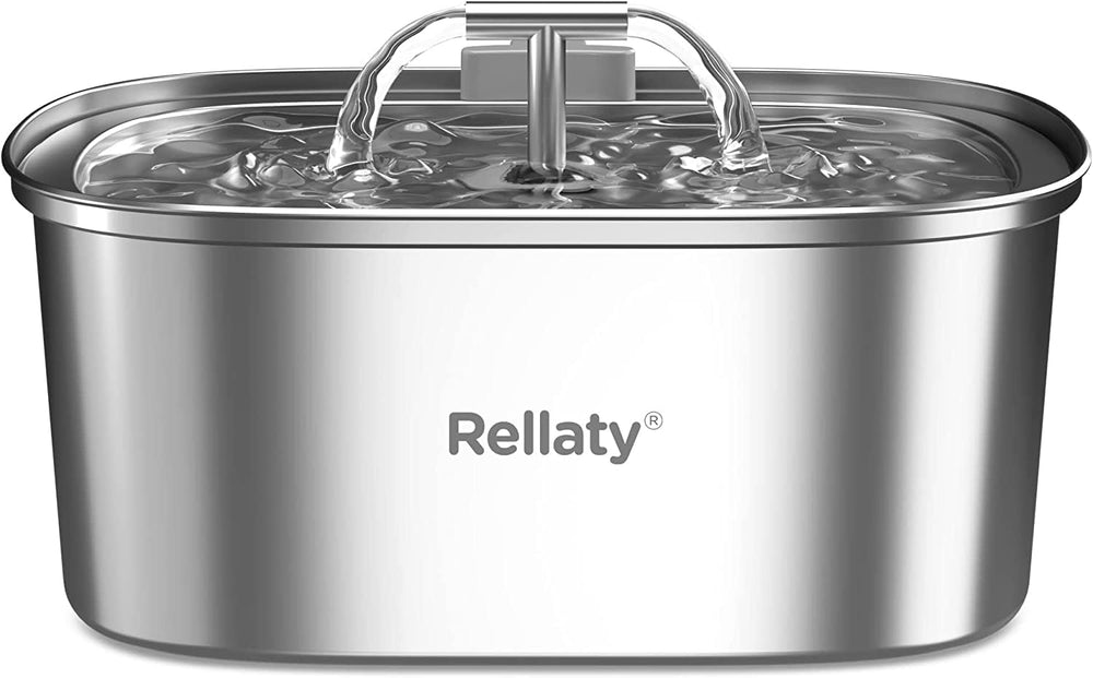 Rellaty cat-water-fountain-stainless-steel visual highlights durable design for long-lasting hydration.