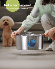 Rellaty stainless-steel dog fountain easy to clean and durable.