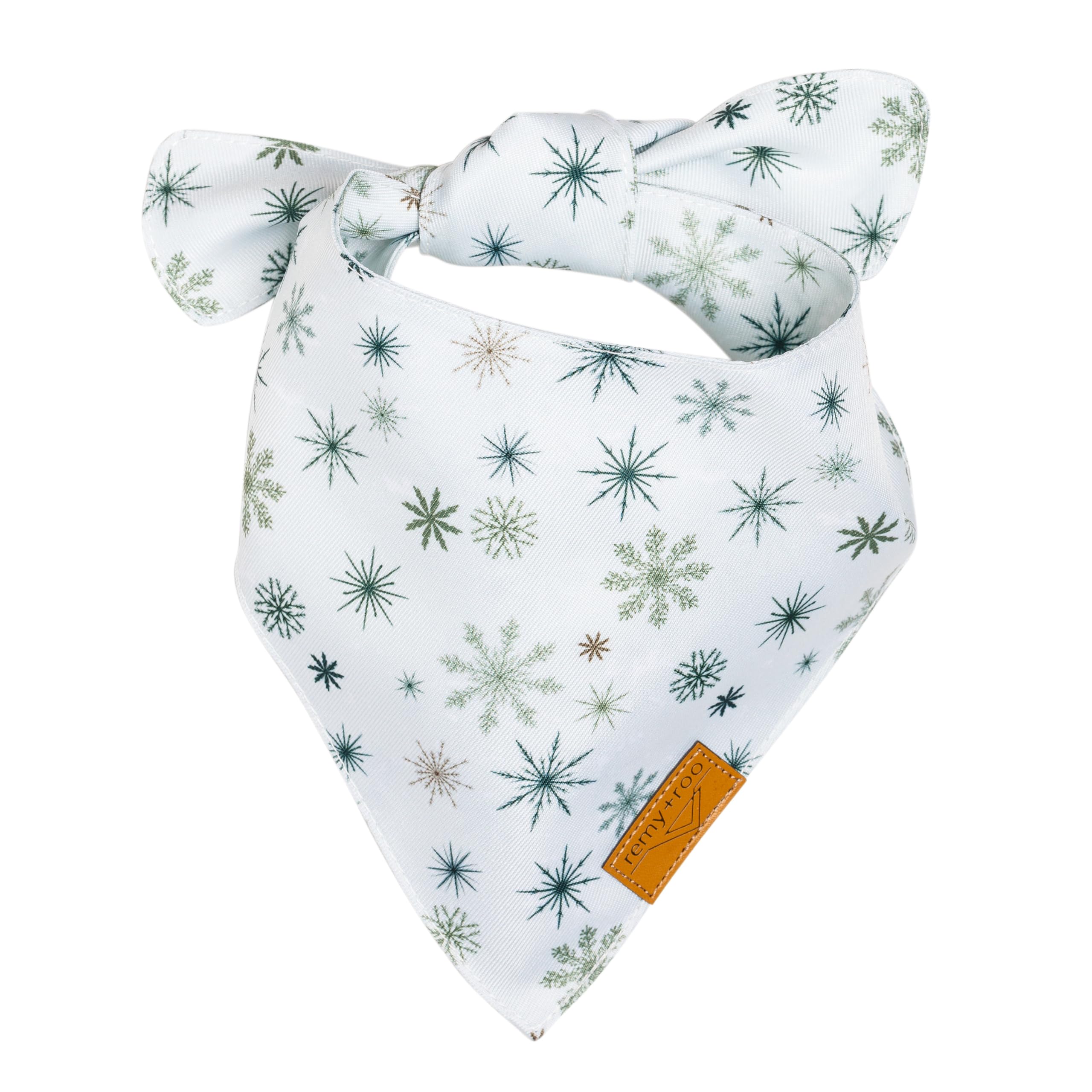 Remy+Roo adjustable-fit bandana shows customizable sizing for a snug neck.