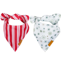 Remy+Roo dog bandanas winter set 2pack on a dog for festive style.