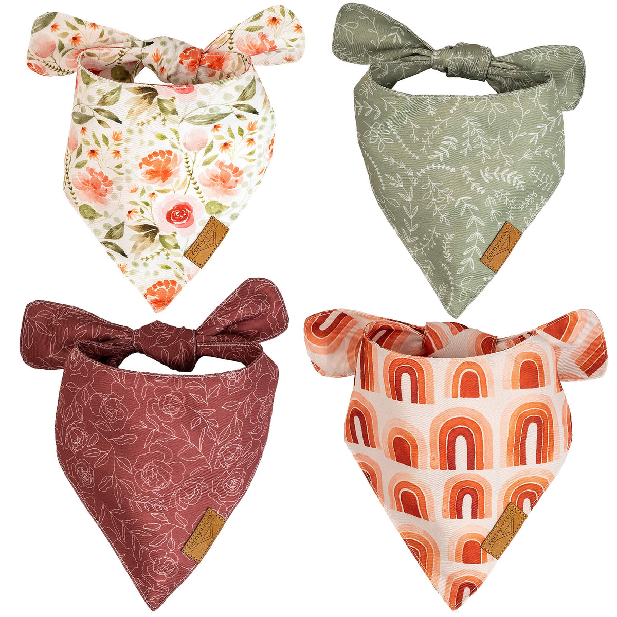 Remyroo small spring bandanas Rubi set on bright fabrics for daily dog fashion.