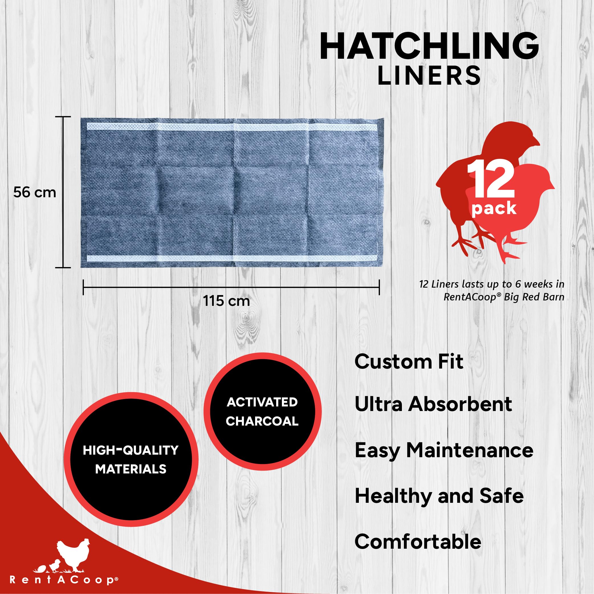 RentACoop odor-control charcoal layer reduces odors in the brooder