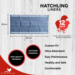 RentACoop odor-control charcoal layer reduces odors in the brooder