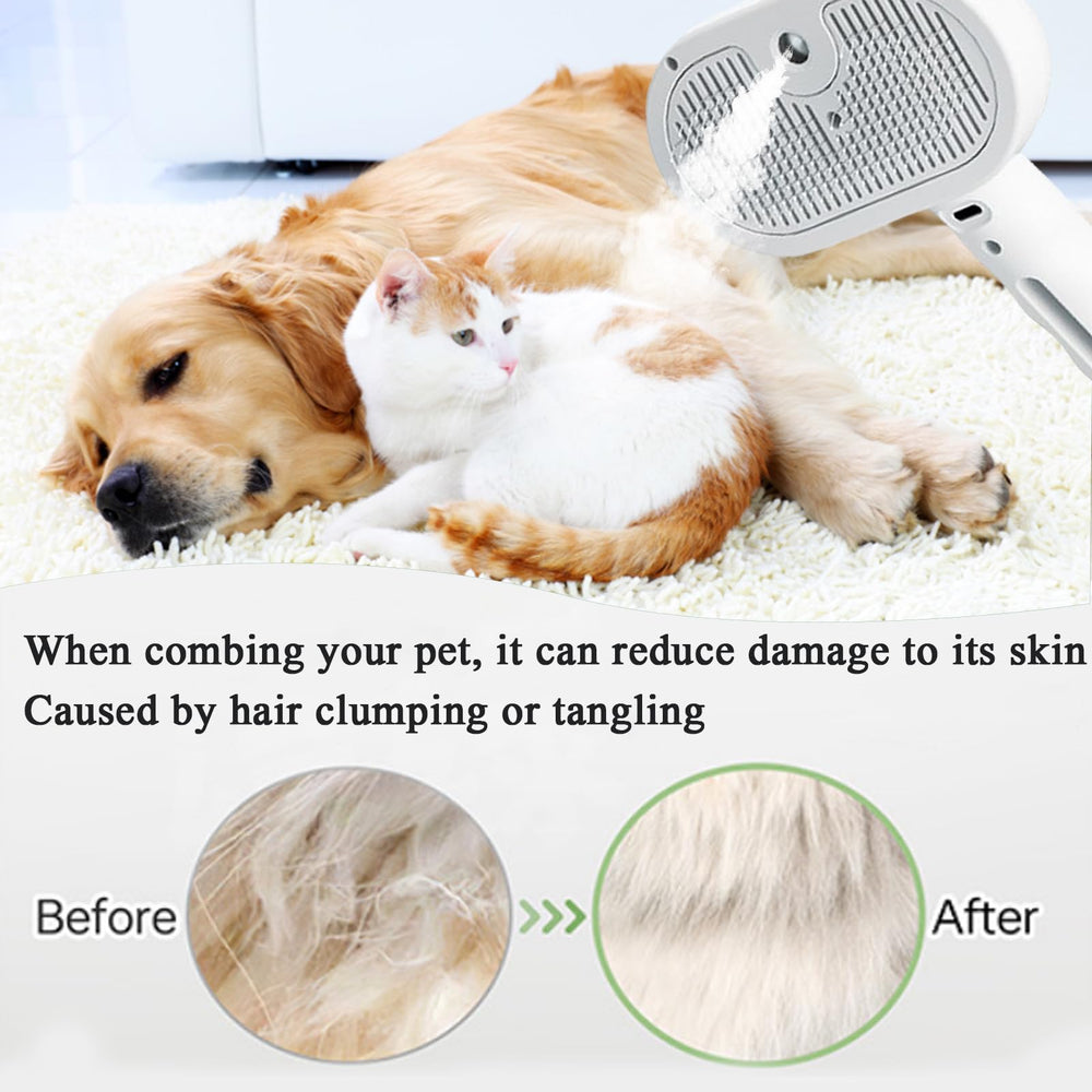 ReNu Dog Brush Fresh Fur Shower Brush for long-haired-pets deep-teeth grooming removes loose hair.