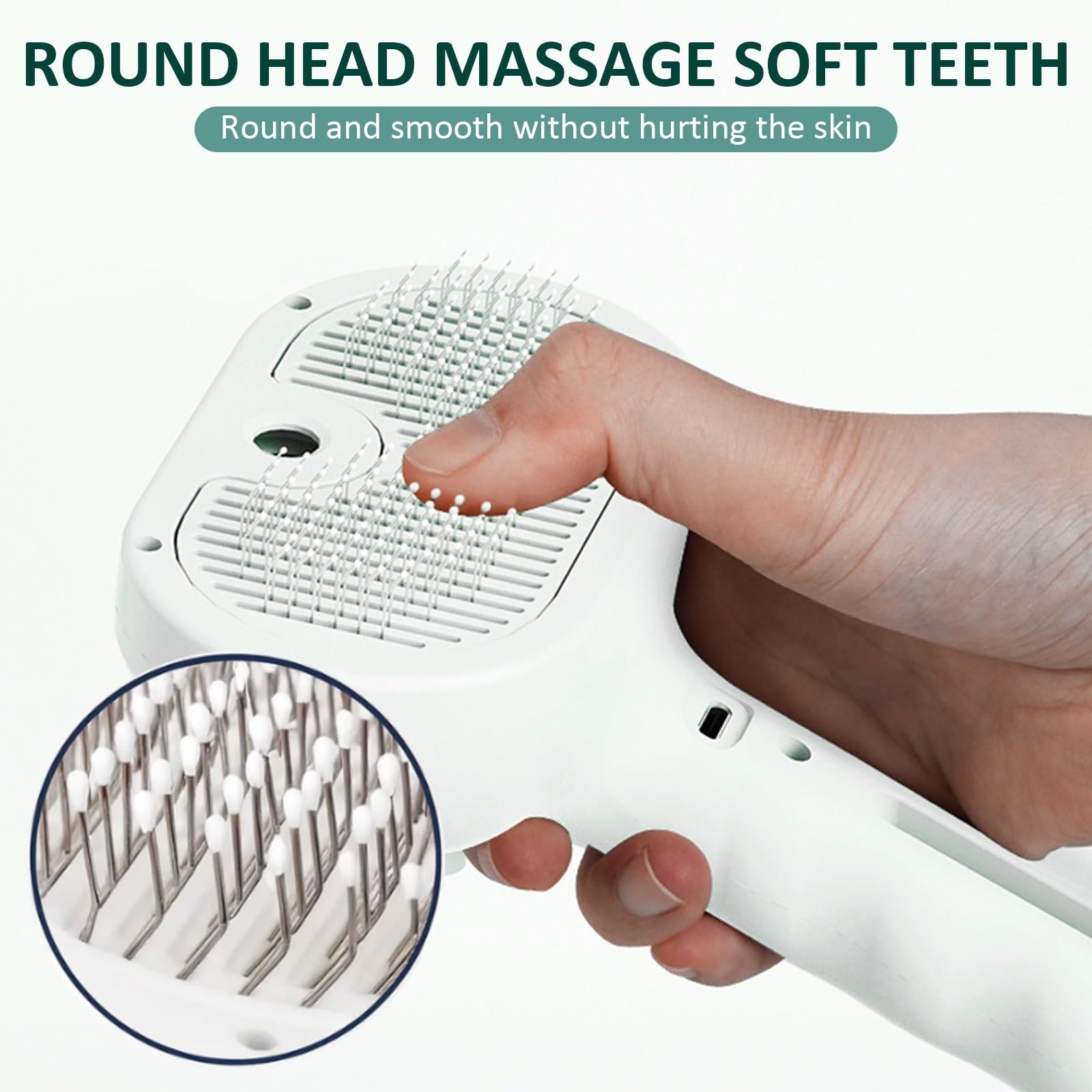 ReNu Dog Brush skin-friendly-design emphasizes gentle contact for all coat types.