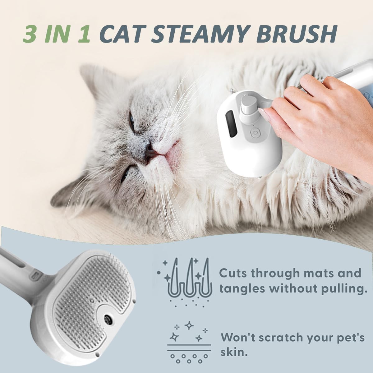 ReNu Dog Brush Fresh Fur Shower Brush with steam mist therapy for calming grooming sessions.