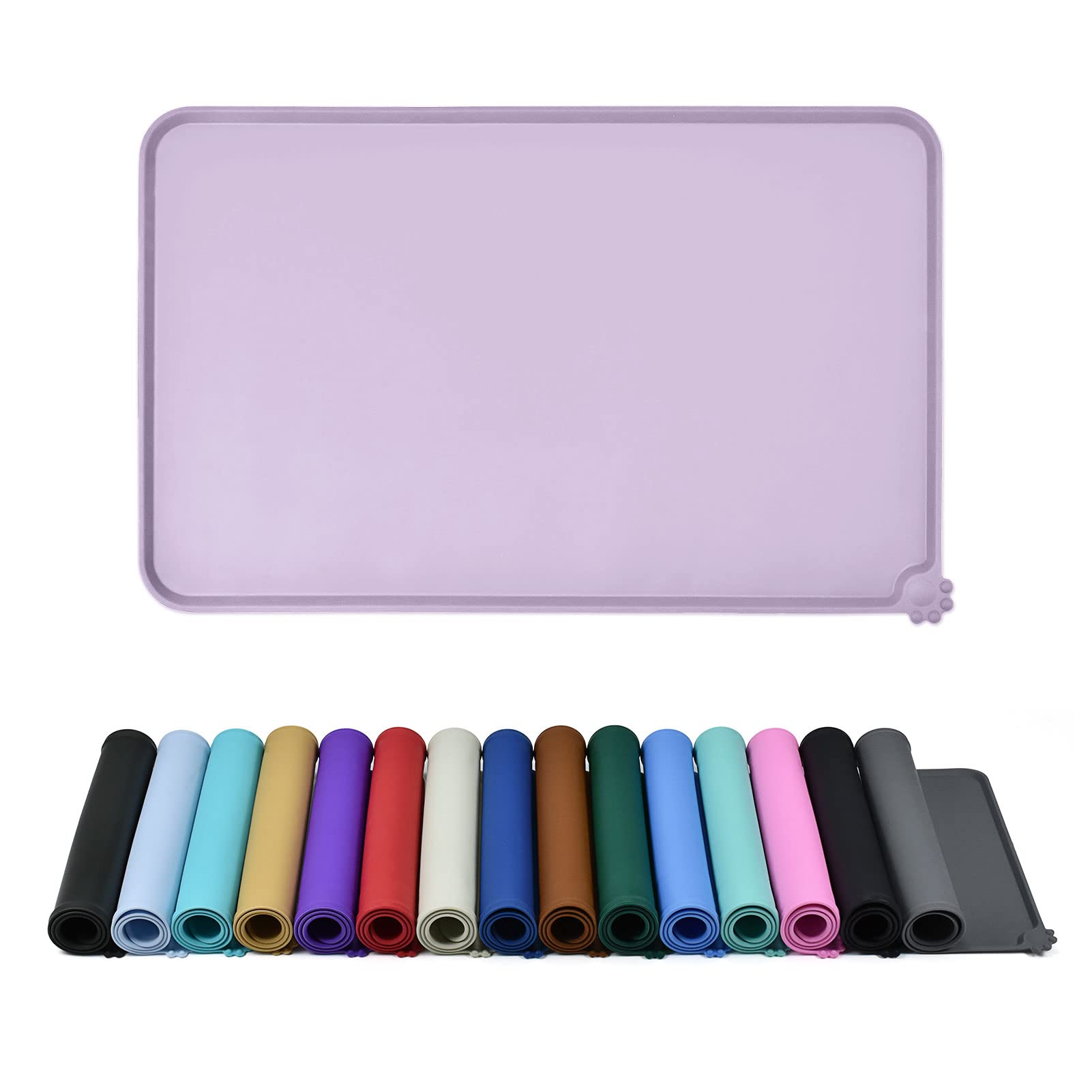 Reopet waterproof pet feeding mat with high edges preventing spills during mealtime