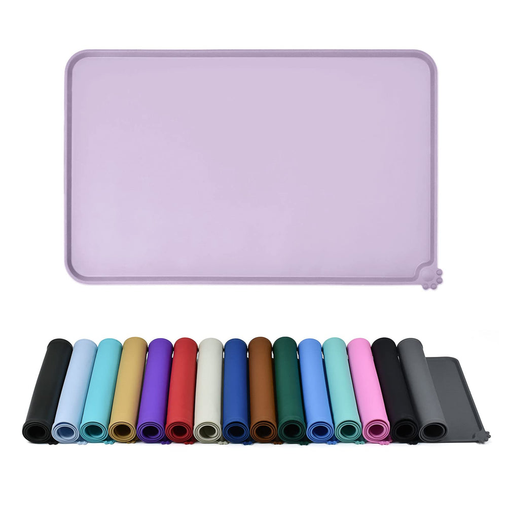 Reopet waterproof pet feeding mat with high edges preventing spills during mealtime