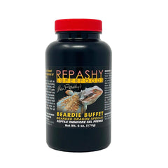 Repashy Beardie Buffet 6oz jar for omnivorous lizards, supporting varied diets and convenient feeding.