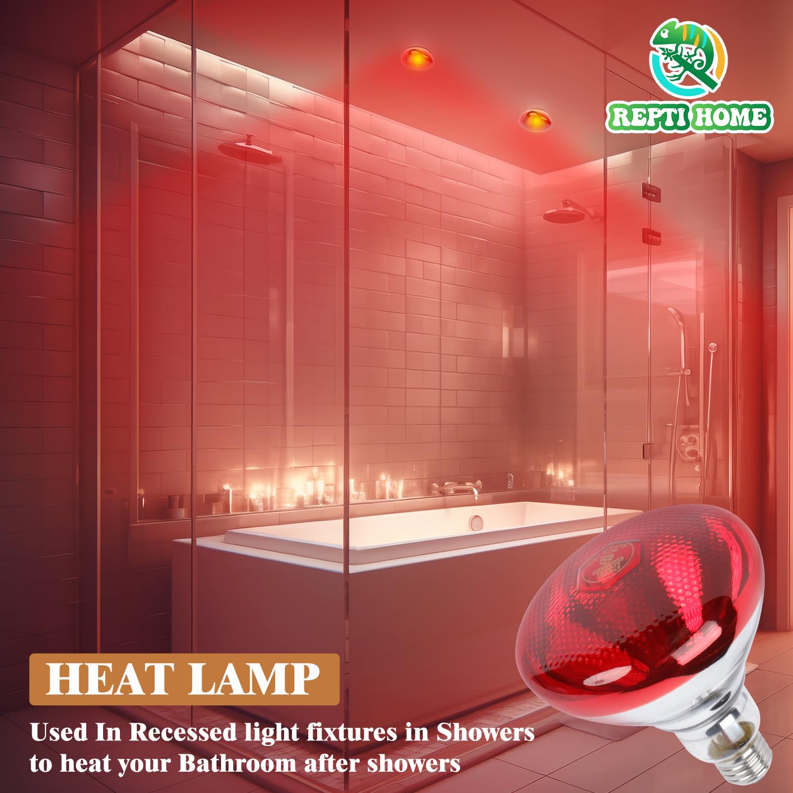 REPTI HOME 250W red heat lamp bulb greenhouse-use illustrating plant warmth