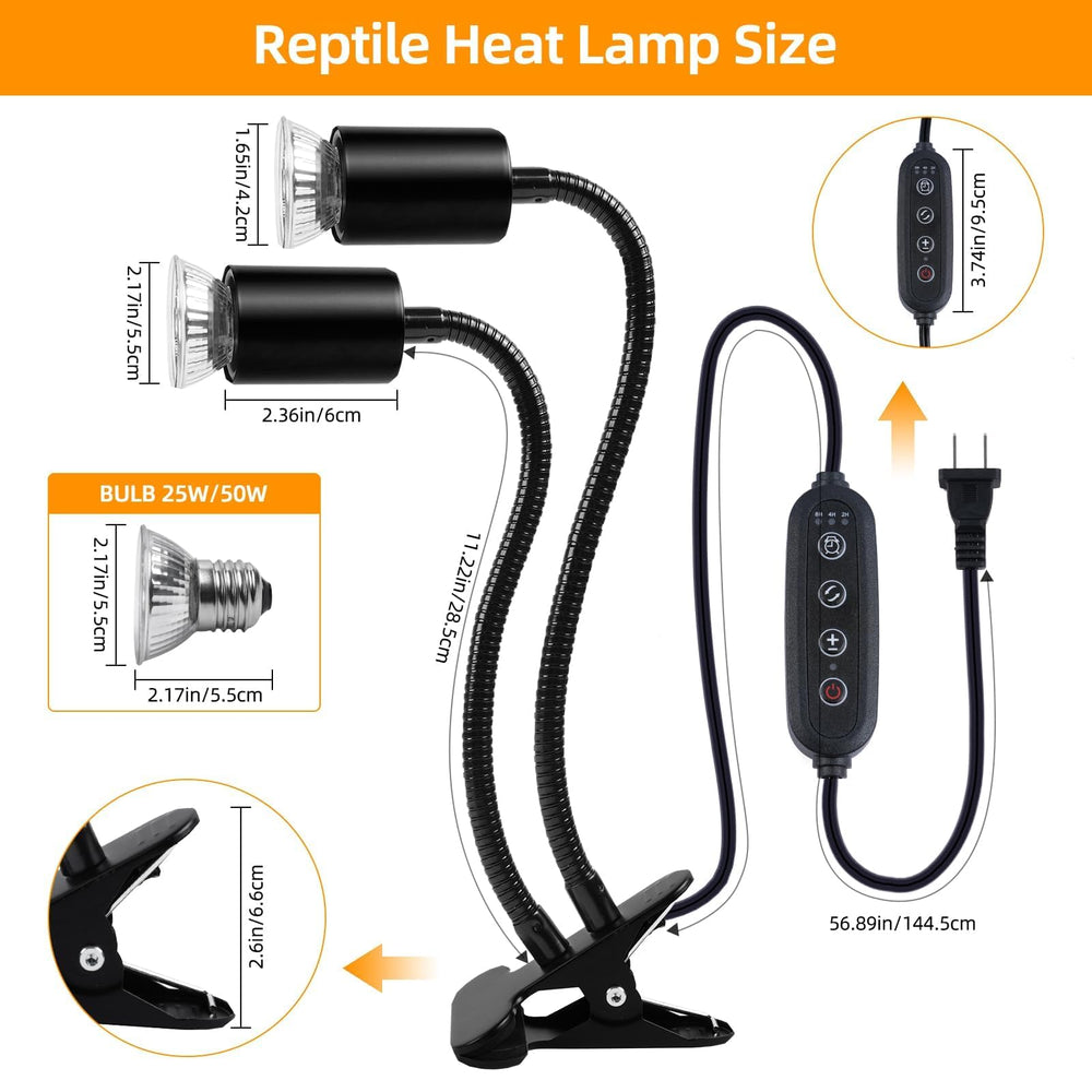 REPTI HOME Turtle light rotates 360 degrees for flexible basking spots.