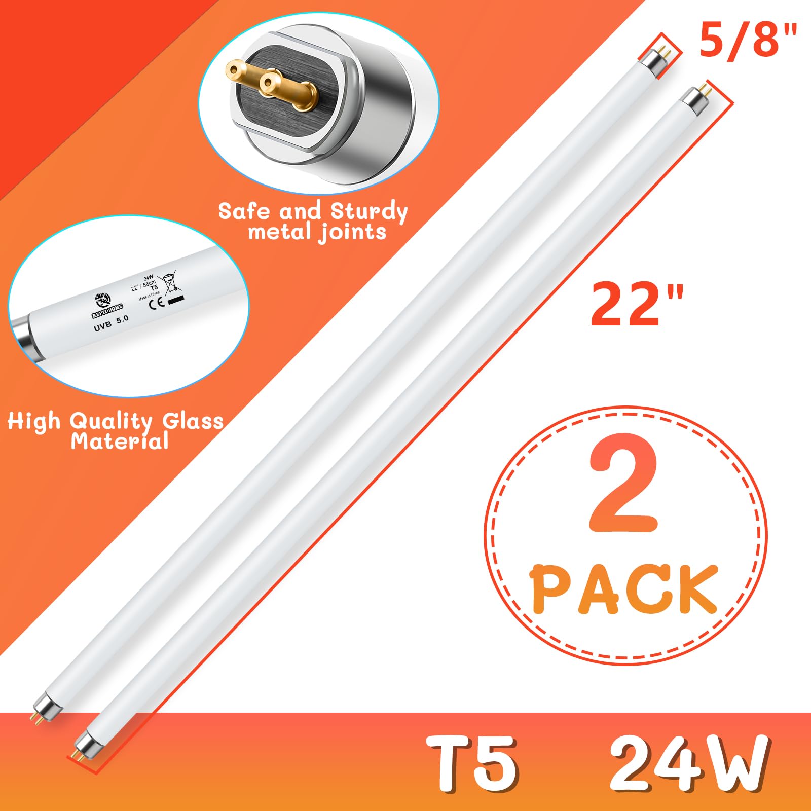 REPTI HOME two-pack UVB lamps for consistent terrarium lighting