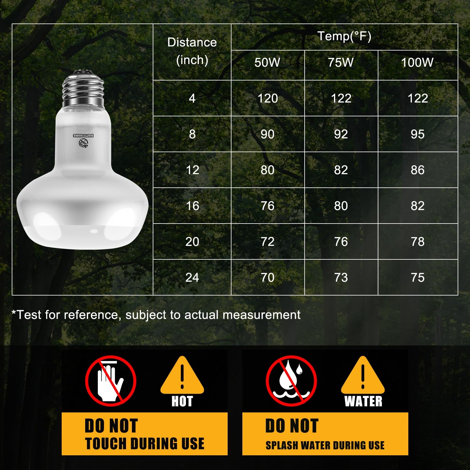 REPTI HOME versatile heat bulb suitable for bearded dragons, tortoises, lizards, snakes, and more.