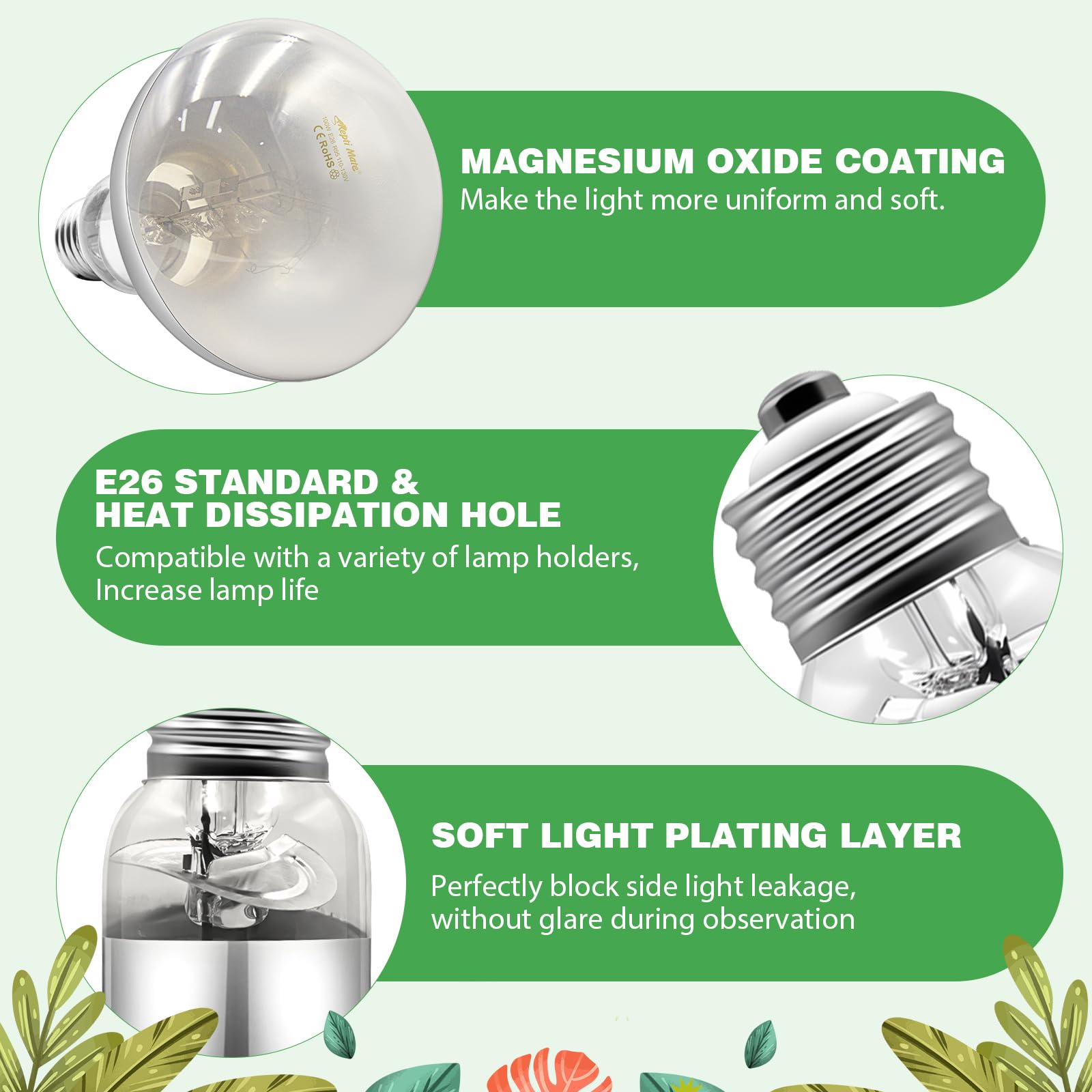 REPTI MATE snake enclosure heat light provides ambient warmth