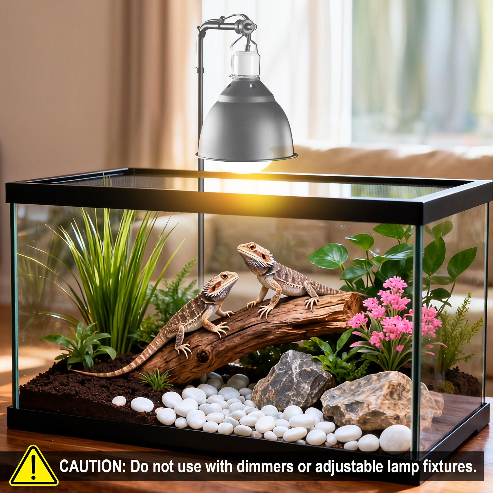 REPTI MATE turtle habitat emits infrared heat for comfortable basking