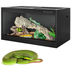 REPTI ZOO 120 gallon PVC tank front view shows durable insulation for stable temps