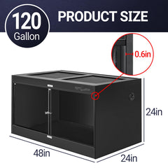 REPTI ZOO 120 gallon PVC tank top ventilation highlights airflow and humidity control