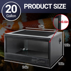 REPTI ZOO 20-gallon PVC terrarium side profile showing lightweight design