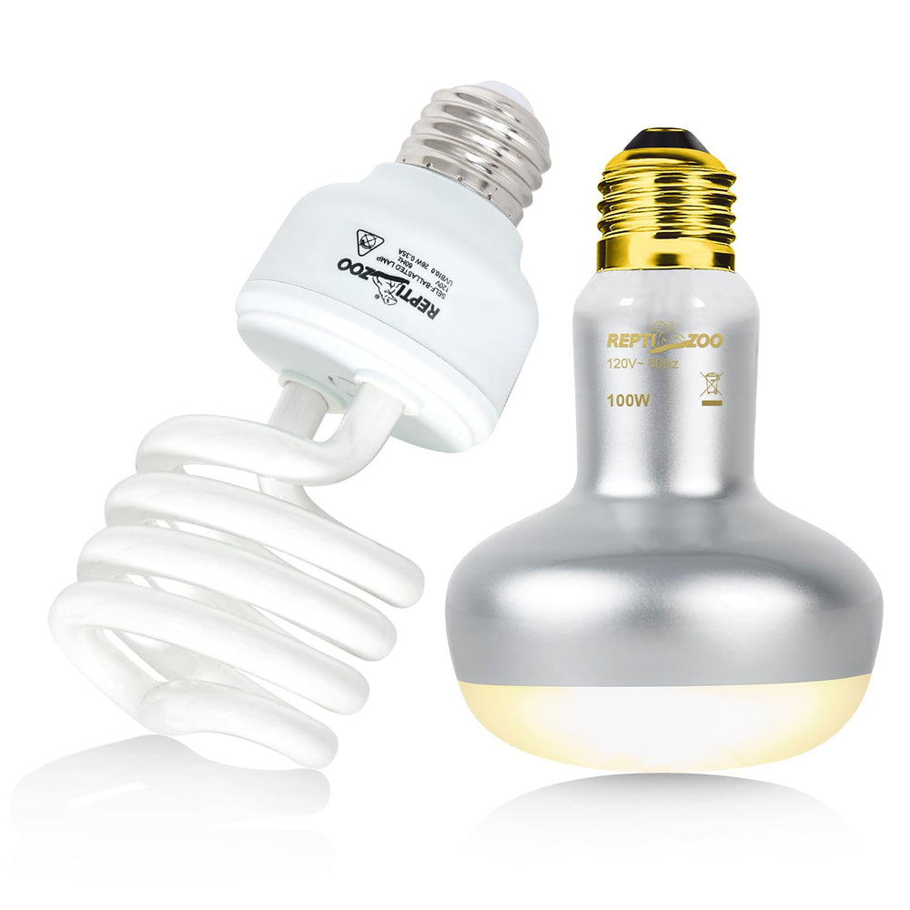 REPTI ZOO 26W UVB bulb emitting UVB for healthy reptile activity.