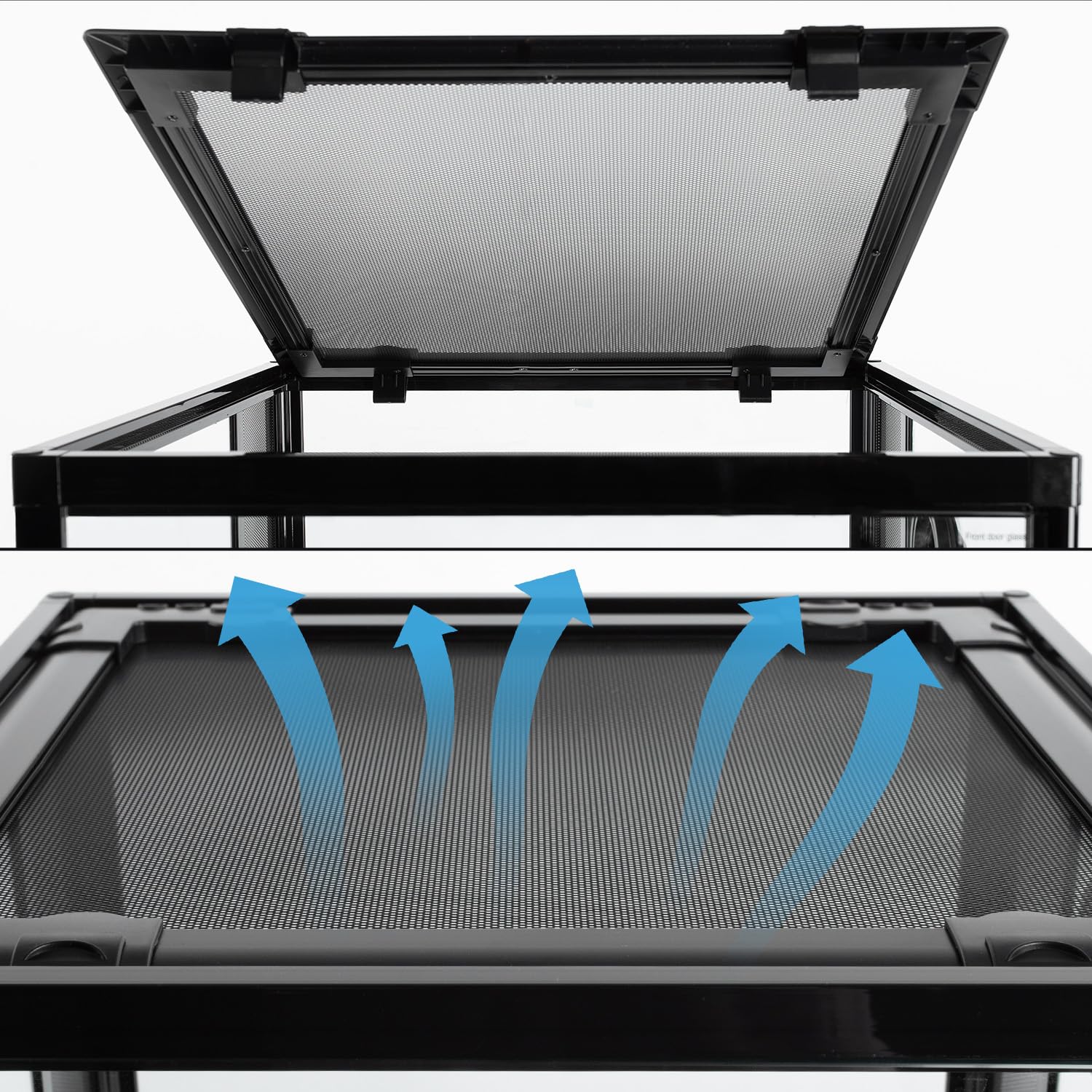 REPTI ZOO 30-gallon raised bottom frame supports substrate heater for warm habitats.