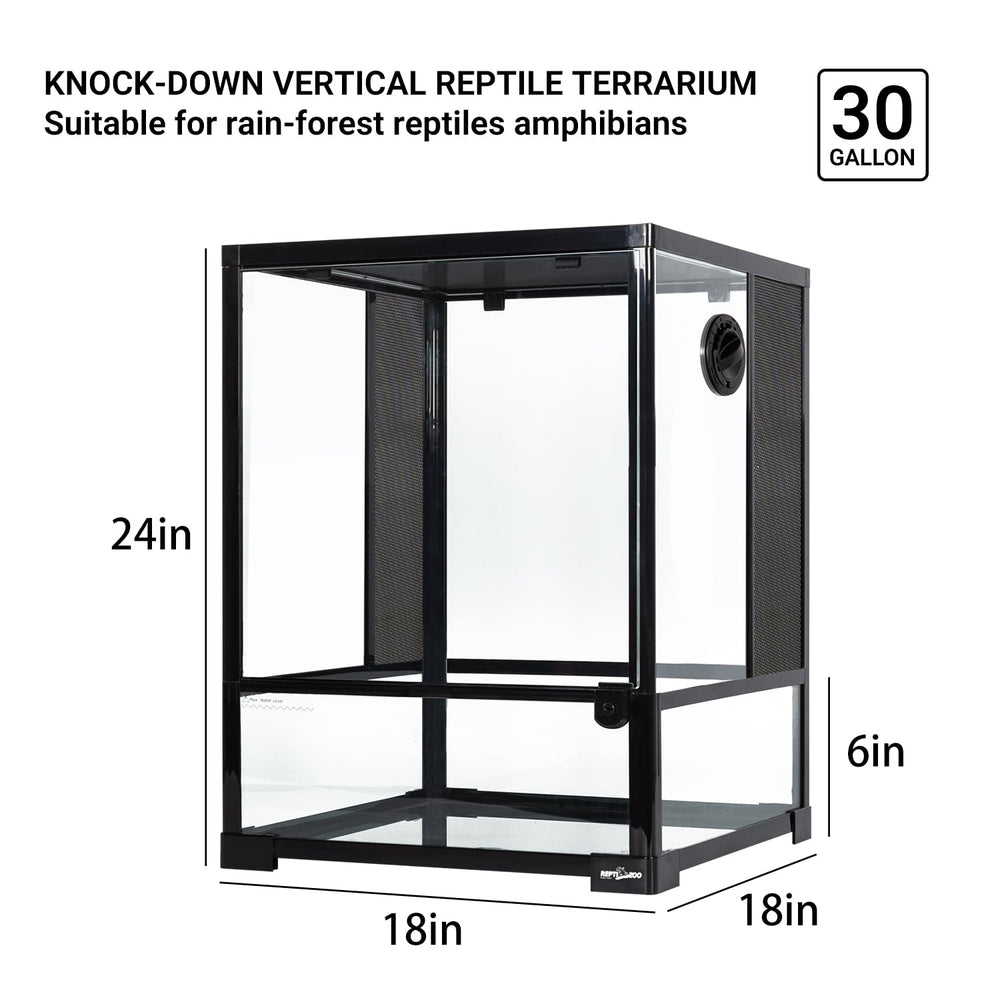 REPTI ZOO 30-gallon terrarium top screen ventilation enables airflow and lighting.