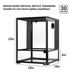 REPTI ZOO 30-gallon terrarium top screen ventilation enables airflow and lighting.