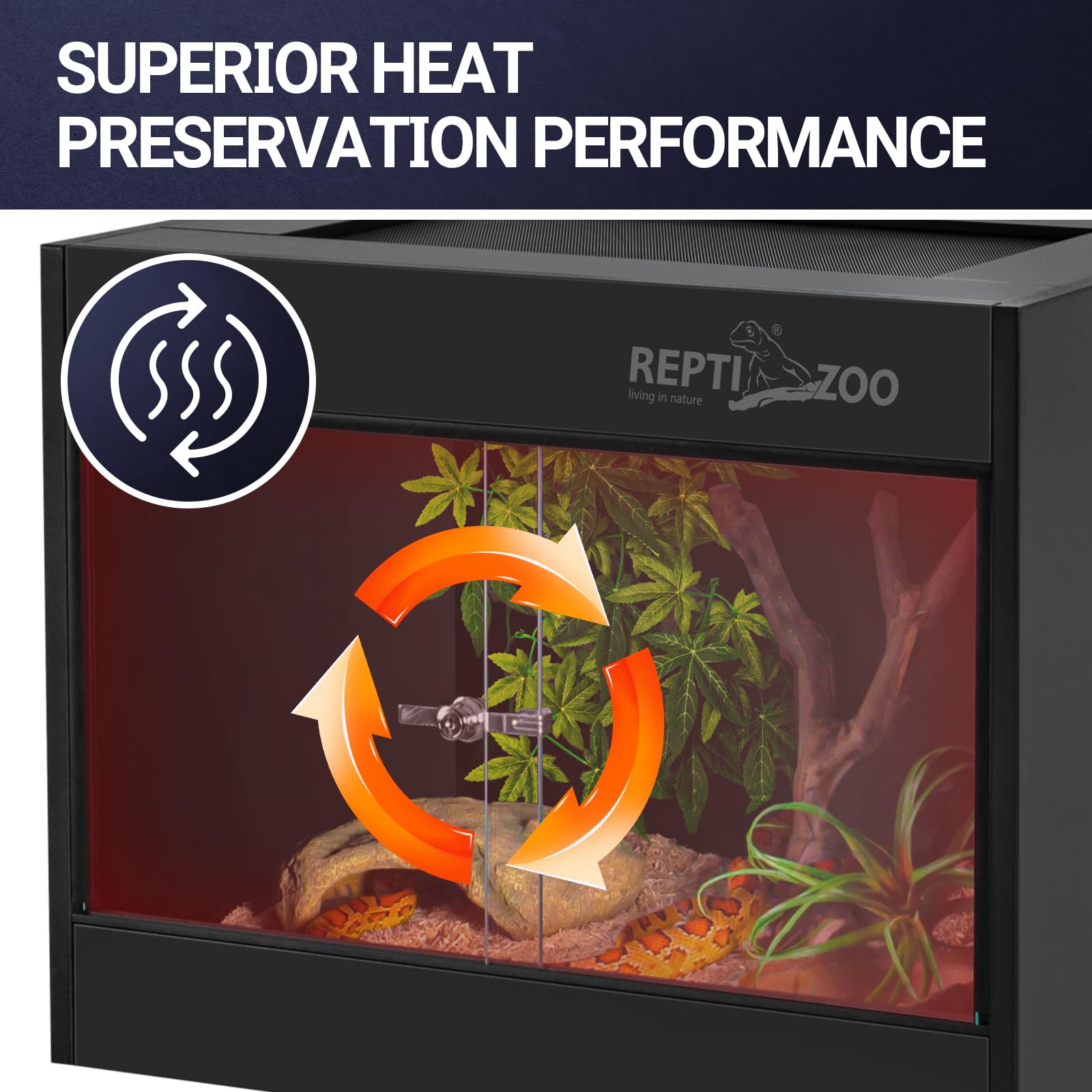 REPTI ZOO 34-gallon PVC terrarium removable glass door simplifies cleaning and feeding