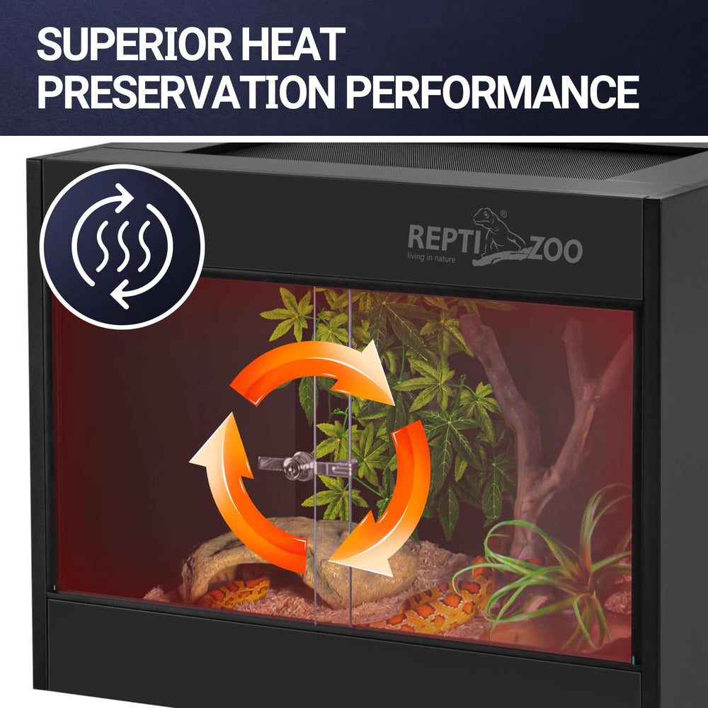 REPTI ZOO 34-gallon PVC terrarium removable glass door simplifies cleaning and feeding