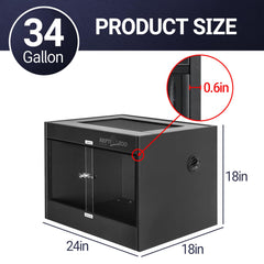 REPTI ZOO 34-gallon PVC terrarium top ventilation screen promoting airflow and UV exposure